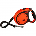 Laisse enrouleur sangle flexi XTREME - FLEXI - Taille L - 5m - Noir et orange must