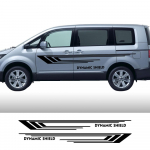 2TK auto k&uuml;ljeukse kapotijoone kleebised Mitsubishi Delica D5 L400 matkabussi h&auml;&auml;lestamise tarvikud Graafika vin&uuml;&uuml;l Glossy Blue