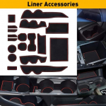 Liner Accessories For Toyota Tacoma 2016- Cup Door Console Pocket ert Red