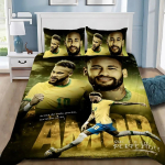 Jalgpallit&auml;he tekikott padjap&uuml;&uuml;r Neymar Voodipesu komplekt T&auml;iskasvanud Poiss T&uuml;druk Magamistoa kaunistus &Uuml;he-kahekohaline T&auml;is Kuninglik suurus 100x135cm-2pcs