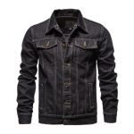 S&uuml;gis Meeste &Uuml;hev&auml;rvilised Denimjakid Mood Mootorrattur Vintage Teksajakid Meestele Slim Fit Puuvill Vabaaja Must Sinine Mantlid S must