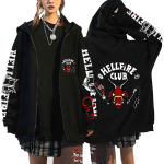Uus Anime Hellfire Club T&otilde;mblukuga Huppar Mees Naine Harajuku Pikkade Varrukatega Pullover Topp Dressipluus Kingitus XS must