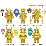 6/12 tk/komplekt Anime Saint Seiya ehitusklotsid Athena Shiryu Ikki Kuldse S&otilde;dalase kujukesed Klotsid Multikakujulised M&auml;nguasjad Lastele Kingitused yellow