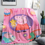 1 tk roosa sea koomiksimustriga flanelltekk, k&otilde;rge kvaliteediga, mugav k&otilde;ikidel aastaaegadel, kodu kaunistus, soojus ja mugavus, ideaalne kingituseks 130cm x 150cm