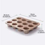 1 tk 6/12 valitav tass roosakuldne Canele vorm mittenakkuva kattega s&uuml;sinikterasest materjal lillekujuline Canel&eacute; muffinivorm gray
