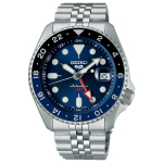 SEIKO SEIKO5 Sports Mehaaniline SSK003K1 Mudel GMT Merev&auml;e Sinine SKX Spordistiil (Kodune number SBSC003) T&ouml;&ouml;, Sinine, Automaatne/K&auml;sitsi &uuml;leskeeratav, [Kasutatud] sinine