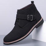 K&otilde;rged Uus Talvine Mood sinised Suede nahast Chelsea pahkluusaapad Meeste Vabaaja Luksusbr&auml;ndi Disainerikingad Zapatos Hombre 39