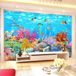 3D seinamaaling Korallikalade taustaga seinamaaling 3D toa tapeet maastik lastetoa seinamaalingud 200 cm(W) x 140 cm(H)