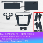 For LYNK&CO 08 LYNK CO Full set interior Film Gear Panel TPU Transparent Protection Sticker Navigation screen Anti-scratch Films For LHD