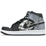 Jordan Air Jordan 1 Mid top Vintage Basketball Shoes Men's Black White FB9911-001(Team40-) 42.5