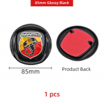3D ABS Auto Kapott Esimene Kapoti Iluv&otilde;re Tagumine Pagasiruumi Embleem Logo M&auml;rk Kleebis 500 Abarth Ducato Panda Grande Punto Tipo Pulse'i jaoks 85mm must