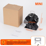 Mini 6 labaga kaminaventilaator Kuumusega toidetav pliidi ventilaator K&uuml;ttepuude p&otilde;letaja &Ouml;koloogiline ventilaator Vaikne kodune k&uuml;ttepuude k&uuml;ttekeha T&otilde;hus soojusjaotus black