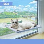 &Uuml;lipehme kassi akna v&otilde;rkkiikvoodi - Hubane pilvesarnane istekoht kasside uinakuteks - Turvaliselt kinnitatud, t&auml;iuslik ruumis&auml;&auml;stlik lahendus sinine