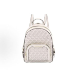 Michael Kors Jaycee Klassikaline Monogramm T&otilde;mblukuga Sulgemine PVC Seljakott Mini Naiste Seljakott Helekreemjas 35T2G8TB1B-LT-CRM-MULTI Basic Set (Bag+Dust Bag) white