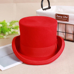 2026 Uus 100% villane silinderk&uuml;bar ja president Derby, mustkunstniku lame jazz-kork, Briti retrostiilis h&auml;rrasmehe fedora S 54-56cm punane
