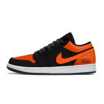 Jordan Air Jordan 1 Kulumiskindlad Madalad Vintage Korvpallijalatsid Unisex Must Oranž 553558-165(Team701-F) 36.5