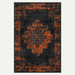 Oranž Terracotta Ida vaip Vintage T&uuml;rgi vaip elutuppa Herizi vaip Pestav vaip Toa kaunistus Sissekolimiskingitus 80x120cm black
