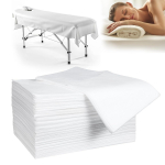100 tk 31 x 71 &Uuml;hekordsed mittekootud massaažilaua kattepaberid - 2-kihilised veekindlad spa-linad n&auml;o-, t&auml;toveerimis- ja depilatsiooniks. 100-Pack valge