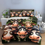 Multikas lehmade kaunistuste komplekt Naljakas Erinevad suurused Laste- ja t&auml;iskasvanute magamistuba Peen 3-osaline voodipesukomplekt, Kingitus EU Twin 135X200cm&set