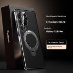 Luksuslik Nahast Magnetiline 360&deg; P&ouml;&ouml;rleva Hoidikuga Telefoni&uuml;mbris Samsung Galaxy S26 Ultra S25 S24 jaoks Kukkumiskaitsega Tagakaas Galaxy S26 Ultra must