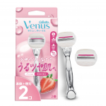 Gillette Venus Comfort Glide 5 Maasikas sileda ja s&auml;rava naha jaoks Sisaldab raseerijat ja 2 varutera Raseerija Raseerija, L&otilde;hn, Nahk, [Seebiga], roosa
