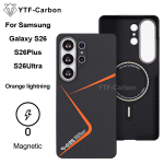 YTF-carbon Luksuslik ehtne Kevlar kate Samsung Galaxy S26 Ultra/S26Plus/S26 jaoks, Aramidkiud MagSafe magnetkate Galaxy S26 Ultra