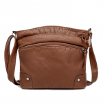 Yogodlns Fashion PU nahast &otilde;lakott naistele Vintage Crossbody kott Multifunktsionaalne messenger kott Wild Shopping Lady Bag Kerge rahakott 23x10x20cm pruun