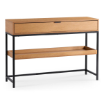 Esikukonsool Ruby 100 cm riiuliga Tamm/Must Loft