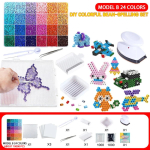 Enimm&uuml;&uuml;dud 24/48 V&auml;rvi Sulatushelmed T&auml;ielik Komplekt, 2,6 mm Perler Helmed 3D DIY K&auml;sit&ouml;&ouml;ks, Triikimispaberitega, Kingitus Lastele ja Teismelistele
