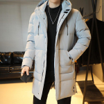 Talvine meeste pikk Parka soe jope fliisvooder kapuutsiga tuulepluus Paks puuvillane polsterdatud Thermal Parkas Plus suurus 8XL M hall