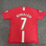 0708 Punaste Kuradite retro s&auml;rk koduv&auml;ljak Nr. 7 Ronaldo f&auml;nniversioon Meistrite Liiga versioon l&uuml;hikeste varrukatega pikkade varrukatega jalgpallis&auml;rgi komplekt S red