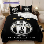 Juventus Football Clubi embleem Kolmeosaline komplekt (1 * tekikott + 2 * padjap&uuml;&uuml;ri, ilma s&uuml;damikuta) Tekikott ja padjap&uuml;&uuml;r Voodipesukomplekt 140x200cm