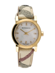 Burberry The City Diamonds P&auml;rlmutterkettaga Pruuni Nahkrihmaga K&auml;ekell Naistele BU9226 p&auml;rli