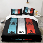 Twenty One Pilots Muusika Evolutsioon 3-osaline Voodipesukomplekt, Sisaldab 1 tk Tekikotti Ja 2 tk Padjap&uuml;&uuml;ri, T&auml;iuslik J&otilde;uludeks, Ideaalne Magamistuppa, &Uuml;hiselamusse 135cmx200cm gray