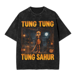 Naljakas Tung Tung Tung Sahur Kutsub 67 Kuus Seitse Meem T-s&auml;rgid Meestele Puuvillased Pestud T-s&auml;rgid L&uuml;hikeste Varrukatega T-s&auml;rgid Kingitus R&otilde;ivad 2XL black