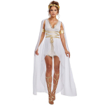 Halloween Athena Kreeka Muusa cosplay keskaegne Kleopatra kleit lavastus kost&uuml;&uuml;m S valge