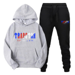 Trapstar Streetwear Kapuutsiga Fliisist Dressipluus Vabaaja Spordiks Kaheosaline Komplekt Meestele ja Naistele S gray