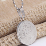 Virtual Bitcoin Coin Model Ripats Kaelakee Western Titanium Steel Gold Plating Kaelakee h&otilde;be