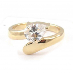 Bague Plaqu&eacute; Or 'C&acirc;lin' 52 valge