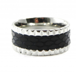 Bague Acier 'Tony' acier cuir 52 must