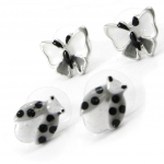 NOA [I4790] - Duo boucles Cr&eacute;ateur 'Vahin&eacute;' noir blanc must
