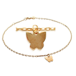 Les Tr&eacute;sors De Lily [J3077] - kuldne pahkluu kett  Butterfly  - 25 cm 7x8 mm kuld