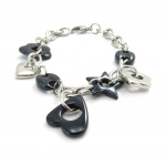 Les Tr&eacute;sors De Lily [J5429] - Bracelet acier 'Chor&eacute;graphie' acier ruthenium must