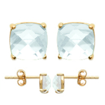 Les Tr&eacute;sors De Lily [K3820] - Boucles Plaqu&eacute; Or 'Unique' blanc dor&eacute; - 6x6 mm valge