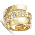 Bague Plaqu&eacute; Or 'D&eacute;esse' blanc dor&eacute; - 14 mm 56 kuld