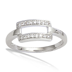 Bague Argent 'Scarlett' Blanc argent&eacute; (rhodi&eacute;) - 7 mm 52 valge