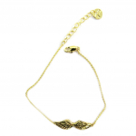 7bis [P5845] - Bracelet artisanal 'Les Ailes d'Ange' dor&eacute; - 30x17 mm kuld