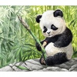 T&auml;isteemanttikandid Panda teemantmaal Ristpistes Teemantmosaiik j&otilde;ulukingitus 20X30CM