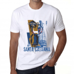Meeste Vintage T-s&auml;rk Graafiline T-s&auml;rk Santa Catarina Elustiil Valge 3XL valge