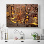 Teemantmaaling 5d talvine maastik DIY t&auml;isruudu teemanttikandid ristpistes puu kodukaunistus Full Round (20X30CM)